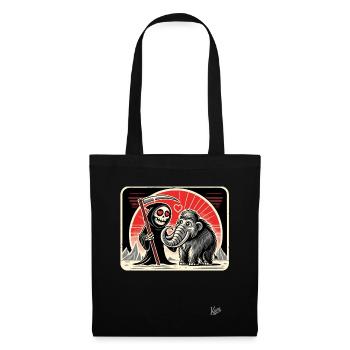 Faucheuse avec un amour pour les mammouths mignons - Sac en tissu - noir - Devant