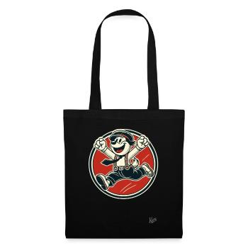 Cheerful Retro Dog Boy - Tote Bag - black - Front