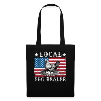 Local Egg Dealer American Flag Farmer - Tote Bag - black - Front