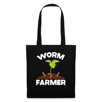 Wurmfarmer Wurmkompost Niedliche Männer Frauen - Stoffbeutel - Schwarz - Vorne