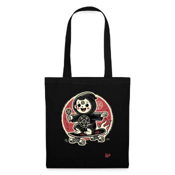 Funny parody satanic cult skateboarder - Tote Bag - black - Front