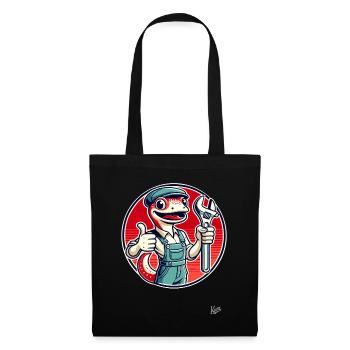 Artisan gecko, pouce avec clé - Sac en tissu - noir - Devant