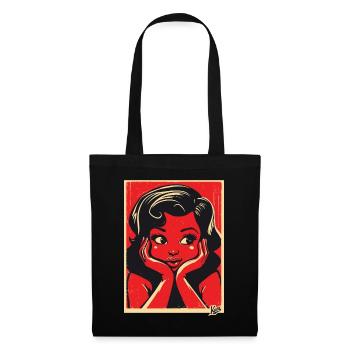Retro Cartoon Girl - Tote Bag - black - Front