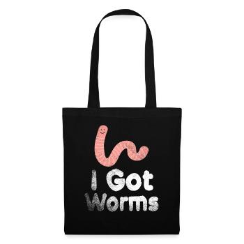 Wurmfarmer Wurmkompost Niedliche Männer Frauen - Stoffbeutel - Schwarz - Vorne