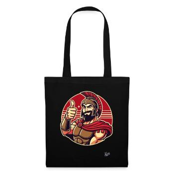 Leo le guerrier spartiate de Nidas avec le pouce levé - Sac en tissu - noir - Devant