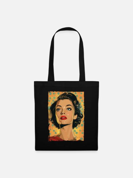 Classique Rétro Pop Art Femme - Sac en tissu - noir