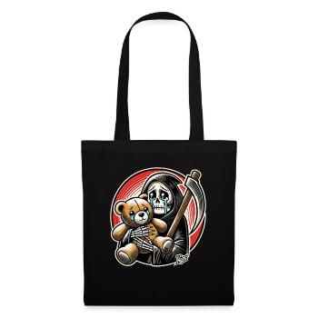Faucheuse en pleurs câlinant un animal en peluche - Sac en tissu - noir - Devant