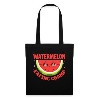 Melon pastèque Fruit d’été Cadeau végétalien - Sac en tissu - noir - Devant