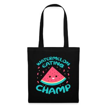 Melon pastèque Fruit d’été Cadeau végétalien - Sac en tissu - noir - Devant