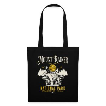 Mount Rainer National Park Vintage Landscape - Tote Bag - black - Front