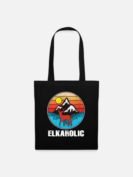 Elchjagd Elkaholische Jäger - Stoffbeutel - Schwarz