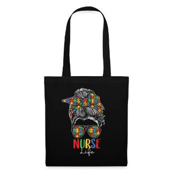 Autisme - Sac en tissu - noir - Devant