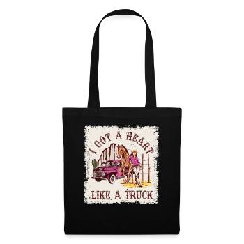 J’ai un cœur comme un camion - Sac en tissu - noir - Devant