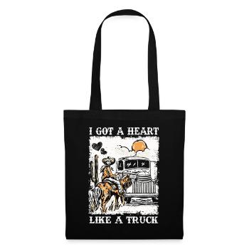 J’ai un cœur comme un camion - Sac en tissu - noir - Devant
