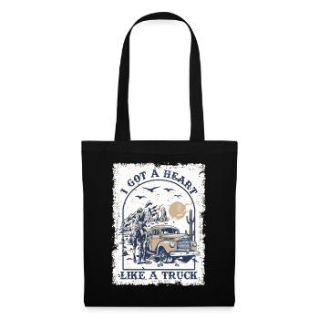 J’ai un cœur comme un camion - Sac en tissu - noir - Devant