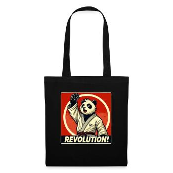 Kampfkunst Karate Revolution Panda - Stoffbeutel - Schwarz - Vorne