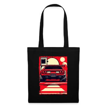 Voiture de sport - Sac en tissu - noir - Devant