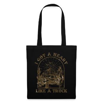 Ich habe ein Herz wie ein Truck - Stoffbeutel - Schwarz - Vorne