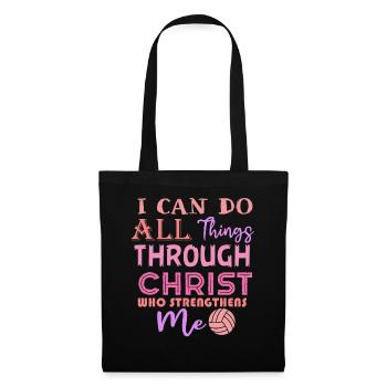 Je peux tout faire grâce au volleyball - Sac en tissu - noir - Devant