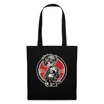 Cooles Emo-Zombie-Mädchen - Stoffbeutel - Schwarz - Vorne