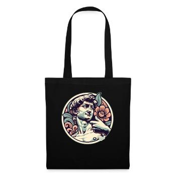 David with thumbs up in Florence with flowers - Tote Bag - black - Front