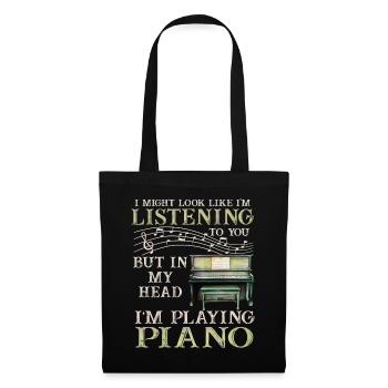I Might Look Like I Am Listening Piano - Tote Bag - black - Front