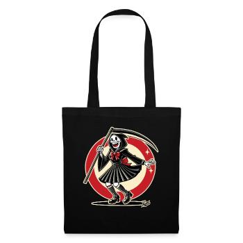 Cheerful Grim Reaper dressed as a schoolgirl - Tote Bag - black - Front