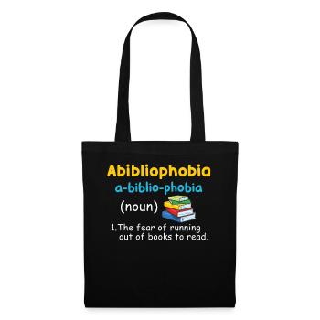 Abibliophobie Bücherwurm Lesebücher - Stoffbeutel - Schwarz - Vorne