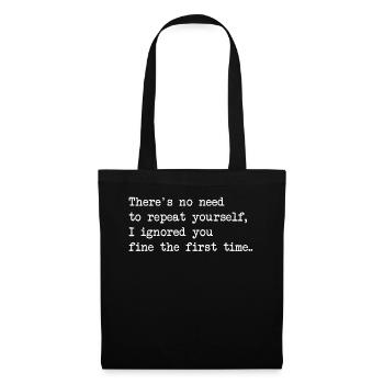 Il n'est pas nécessaire de se répéter - Sac en tissu - noir - Devant
