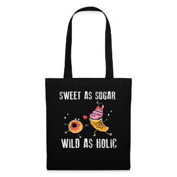 Sugarholic Sweets Zucker Süßigkeiten Enthusiast - Stoffbeutel - Schwarz - Vorne