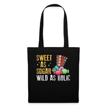 Sugarholic Sweets Zucker Süßigkeiten Enthusiast - Stoffbeutel - Schwarz - Vorne