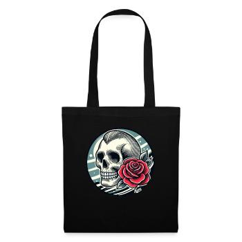 Retro Skull and Rose - Tote Bag - black - Front
