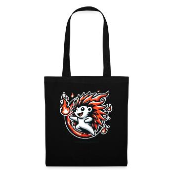 Hérisson chaud joyeux avec du feu - Sac en tissu - noir - Devant
