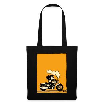 En route pour l’autoroute - Motard - Sac en tissu - noir - Devant