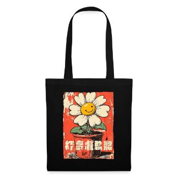 Drôle de fleur dans un pot de fleurs - Sac en tissu - noir - Devant