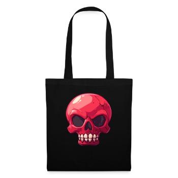 Sarcastic Red Cartoon Skull - Tote Bag - black - Front
