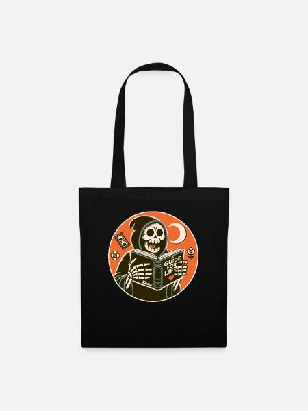 Grim Reaper lit un guide pour la vie - Sac en tissu - noir