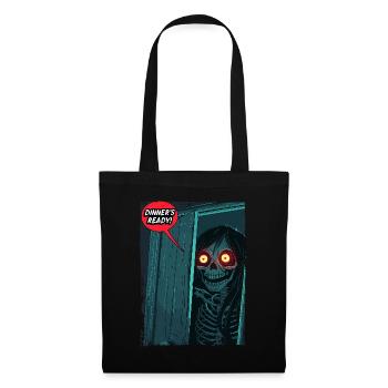 Une maman squelette d’horreur appelle : Le dîner est prêt ! - Sac en tissu - noir - Devant
