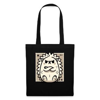 Hérisson mignon boudeur et offensé - Sac en tissu - noir - Devant