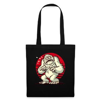 Scared funny Yeti Bigfoot scared - Tote Bag - black - Front