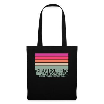 Il n’est pas nécessaire de se répéter - Sac en tissu - noir - Devant