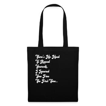 Il n’est pas nécessaire de se répéter - Sac en tissu - noir - Devant
