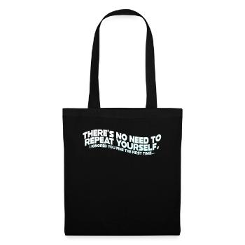 Il n’est pas nécessaire de se répéter - Sac en tissu - noir - Devant