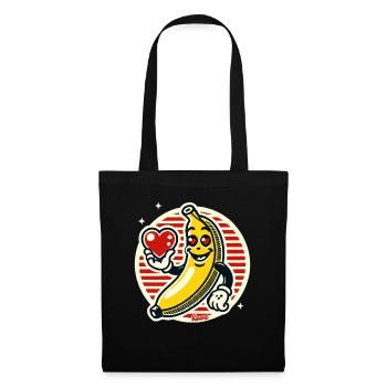 Banana with Hearts of Love - Tote Bag - black - Front