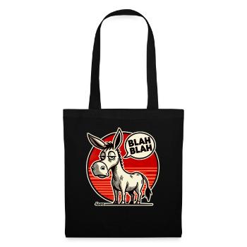 L’âne qui s’ennuie n’entend que bla bla - Sac en tissu - noir - Devant