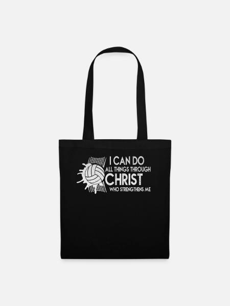 I Can Do All Things Through Volleyball - Tote Bag - black