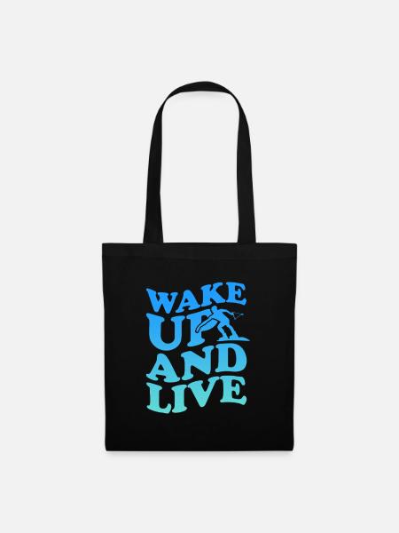 Wakeboard Wakeboarder Wakeboarding Geschenk - Stoffbeutel - Schwarz