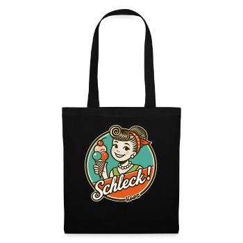Schleck! Retro-Frau mit Eiscreme - Stoffbeutel - Schwarz - Vorne
