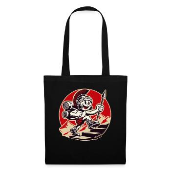 Cheerful Roman soldier hiking - Tote Bag - black - Front