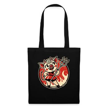 Démon cochon maléfique de l’enfer - Sac en tissu - noir - Devant